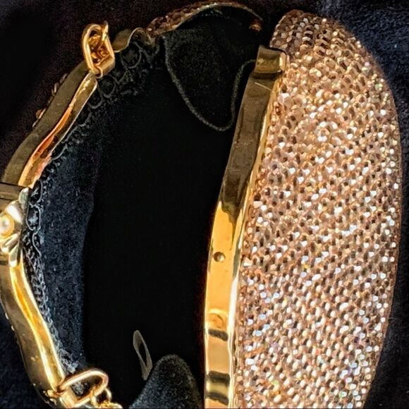 Gold crystal rhinestone mini sparkle evening bag - Picture 7 of 14
